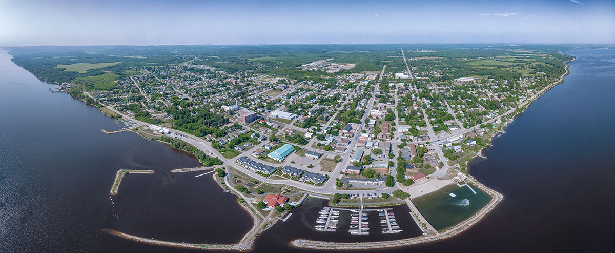 Aerial Of Northern Haileybury Ontario During Summer